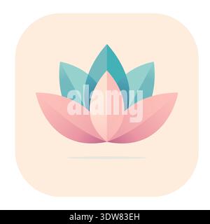 Lotus, abstraktes, farbenfrohes Logo in flachem Stil Stock Vektor