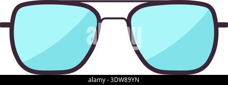 Farbsymbol für Brillen. Moderne, stylische Brille in Cartoon Stock Vektor