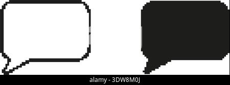 Symbolsatz Für Pixelbilder Mit Sprechblase. Sammlung Von Symbolen Für Kommunikation Und Messaging. Chat Und Dialog. Abbildung Des Isolierten Vektors Stock Vektor