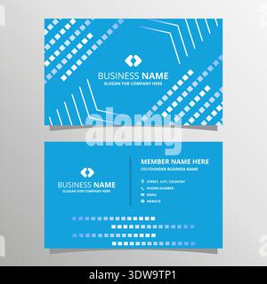 Abstrakte blaue geometrische Visitenkartenvorlage mit diagonalen Formen, kann für Geschäftsdesigns, Präsentationsdesigns oder andere geeignete Designs verwendet werden. Stock Vektor