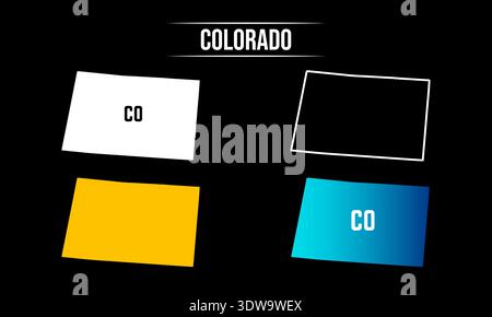 Abstraktes Colorado State Map Design, kann für Geschäftsdesigns, Präsentationsdesigns oder andere geeignete Designs verwendet werden. Stock Vektor