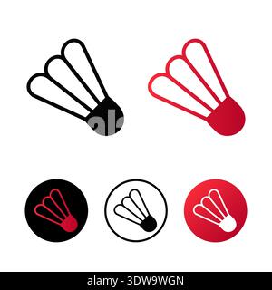 Abstrakte Badminton Shuttlecock Icon Illustration, kann für Geschäftsdesigns, Präsentationsdesigns oder andere geeignete Designs verwendet werden. Stock Vektor