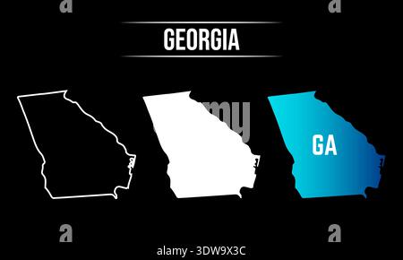 Abstraktes Georgia State Map Design, kann für Geschäftsdesigns, Präsentationsdesigns oder andere geeignete Designs verwendet werden. Stock Vektor