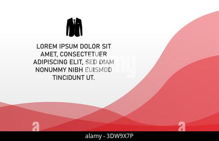 Abstrakter Red Wave Business Background, kann für Geschäftsdesigns, Präsentationsdesigns oder andere geeignete Designs verwendet werden. Stock Vektor