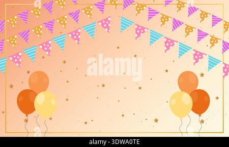Geburtstagsgirlande Dekorationshintergrund mit Ballons, kann für Geschäftsdesigns, Präsentationsdesigns oder andere geeignete Designs verwendet werden. Stock Vektor