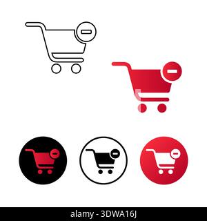 Abstraktes Symbol zum Löschen von Warenkorbartikeln, kann für Geschäftsdesigns, Präsentationsdesigns oder andere geeignete Designs verwendet werden. Stock Vektor