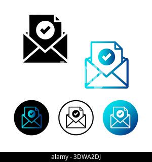 Abstrakte E-Mail empfangene Symboldarstellung, kann für Geschäftsdesigns, Präsentationsdesigns oder andere geeignete Designs verwendet werden. Stock Vektor