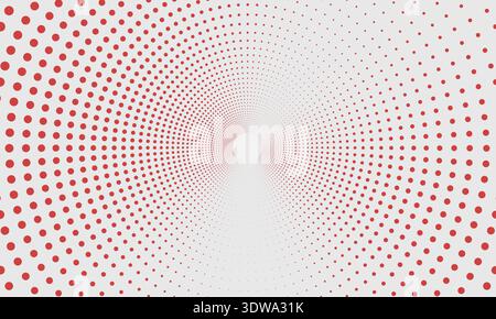 Runder roter Rasterpunkt Musterhintergrund, kann für Geschäftsdesigns, Präsentationsdesigns oder andere geeignete Designs verwendet werden. Stock Vektor