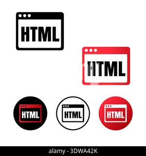 Abstrakte HTML-Symbolillustration, kann für Geschäftsdesigns, Präsentationsdesigns oder andere geeignete Designs verwendet werden. Stock Vektor