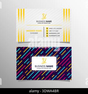 Bunte Corporate Business Card-Vorlage, kann für Business-Designs, Präsentationsdesigns oder andere geeignete Designs verwendet werden. Stock Vektor