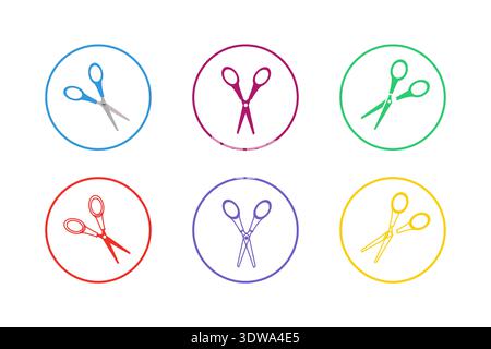 Farbenfrohes Scherensymbol-Set, kann für Business-Designs, Präsentationsdesigns oder andere geeignete Designs verwendet werden. Stock Vektor