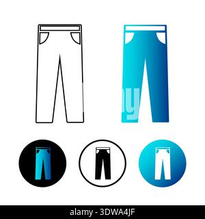 Abstrakte Jeans Hosen Icon Illustration, kann für Business Designs, Präsentationen oder andere passende Designs verwendet werden. Stock Vektor