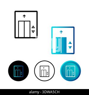 Abstrakte Illustration des Lift Elevator Icons, kann für Geschäftsdesigns, Präsentationsdesigns oder andere geeignete Designs verwendet werden. Stock Vektor
