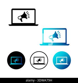 Abstrakte Illustration des Online-Marketing-Symbols, kann für Geschäftsdesigns, Präsentationsdesigns oder andere geeignete Designs verwendet werden. Stock Vektor