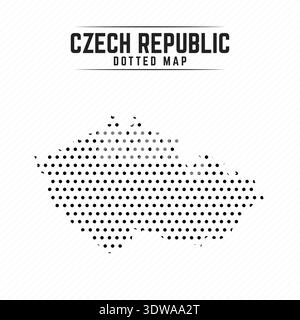 Gepunktete Karte der Tschechischen Republik, kann für Geschäftsdesigns, Präsentationsdesigns oder andere geeignete Designs verwendet werden. Stock Vektor