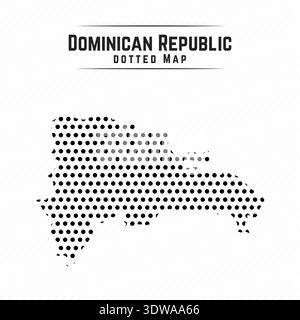 Gepunktete Karte der Dominikanischen Republik, kann für Geschäftsdesigns, Präsentationsdesigns oder andere geeignete Designs verwendet werden. Stock Vektor