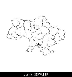 Doodle Map der Ukraine mit Staaten, kann für Geschäftsdesigns, Präsentationsdesigns oder andere geeignete Designs verwendet werden. Stock Vektor