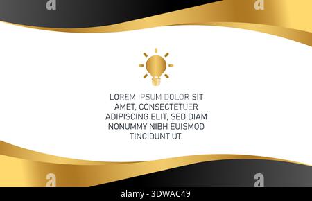 Moderner goldener und schwarzer geschwungener Hintergrund, kann für Business-Designs, Präsentationsdesigns oder andere geeignete Designs verwendet werden. Stock Vektor