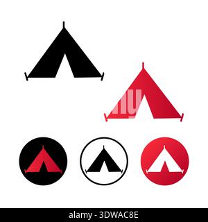 Abstrakte Illustration des Zelt-Symbols, kann für Geschäftsdesigns, Präsentationsdesigns oder andere geeignete Designs verwendet werden. Stock Vektor
