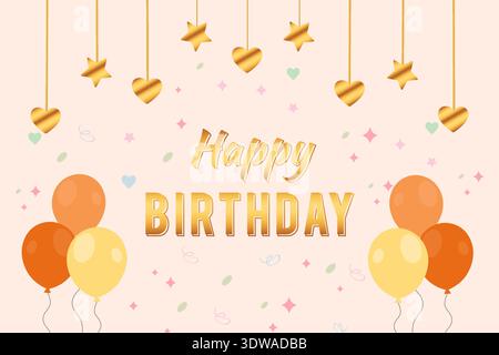 Eleganter Happy Birthday Hintergrund mit Ballons, kann für Business Designs, Präsentationen oder andere passende Designs verwendet werden. Stock Vektor