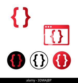 Brackets Coding Icon Illustration, kann für Business-Designs, Präsentationsdesigns oder andere geeignete Designs verwendet werden. Stock Vektor