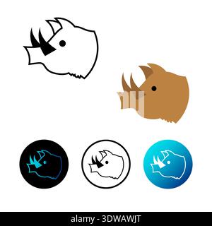 Flache Illustration des Wildschweinkopfes, kann für Geschäftsdesigns, Präsentationsdesigns oder andere geeignete Designs verwendet werden. Stock Vektor