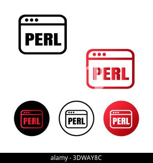 Perl Code Icon Illustration, kann für Geschäftsdesigns, Präsentationsdesigns oder andere geeignete Designs verwendet werden. Stock Vektor