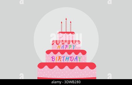 Happy Birthday Cake Celebration Hintergrund, kann für Geschäftsdesigns, Präsentationsdesigns oder andere geeignete Designs verwendet werden. Stock Vektor