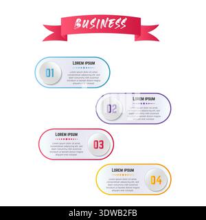 Vertikale Web-Infografik-Vorlage mit Text, kann für Geschäftsdesigns, Präsentationsdesigns oder andere geeignete Designs verwendet werden. Stock Vektor