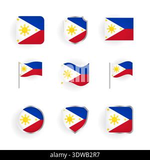 Philippinische Flaggensymbole, kann für Geschäftsdesigns, Präsentationsdesigns oder andere geeignete Designs verwendet werden. Stock Vektor