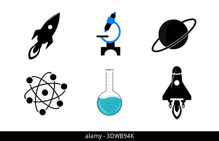 Modern Science Icons Collection, kann für Business-Designs, Präsentationsdesigns oder andere geeignete Designs verwendet werden. Stock Vektor