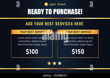 Banner-Vorlage für den Service-Preisplan, kann für Geschäftsdesigns, Präsentationsdesigns oder andere geeignete Designs verwendet werden. Stock Vektor