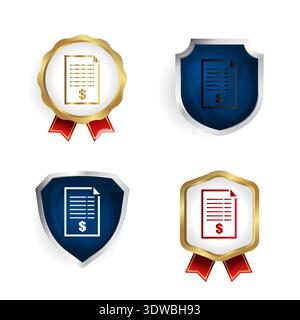 Abstrakte Rechnungsbelege und Etikettensammlung, kann für Geschäftsdesigns, Präsentationsdesigns oder andere geeignete Designs verwendet werden. Stock Vektor