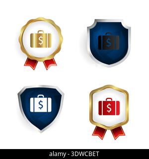 Abstrakte Business Aktentasche Badge und Label Collection, kann für Business-Designs, Präsentationsdesigns oder andere geeignete Designs verwendet werden. Stock Vektor