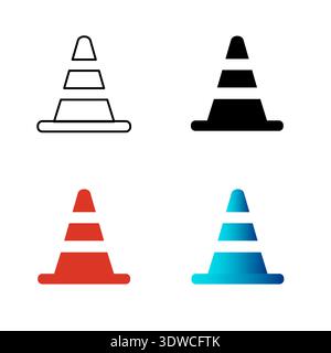 Abstrakte Konstruktion Traffic Cone Silhouette Illustration, kann für Geschäftsdesigns, Präsentationsdesigns oder andere geeignete Designs verwendet werden. Stock Vektor