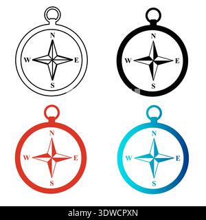 Abstrakte Marine Kompass Silhouette Illustration, kann für Business Designs, Präsentationen oder andere geeignete Designs verwendet werden. Stock Vektor