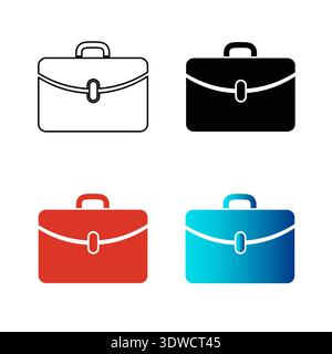 Abstrakte moderne Aktenkoffer Silhouette Illustration, kann für Business-Designs, Präsentationsdesigns oder andere geeignete Designs verwendet werden. Stock Vektor