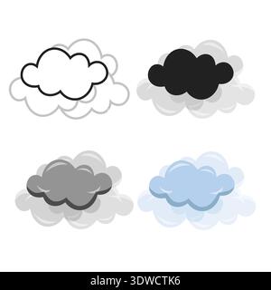 Abstrakte moderne Nebelwetter-Silhouette-Illustration, kann für Business-Designs, Präsentationsdesigns oder andere geeignete Designs verwendet werden. Stock Vektor