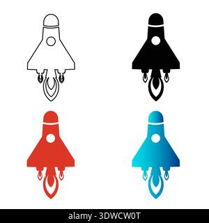 Abstrakte moderne Rocket Silhouette Illustration, kann für Business Designs, Präsentationen oder andere geeignete Designs verwendet werden. Stock Vektor