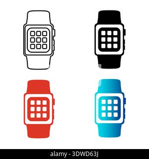 Abstrakte Smartwatch Silhouette Illustration, kann für Business-Designs, Präsentationsdesigns oder andere geeignete Designs verwendet werden. Stock Vektor