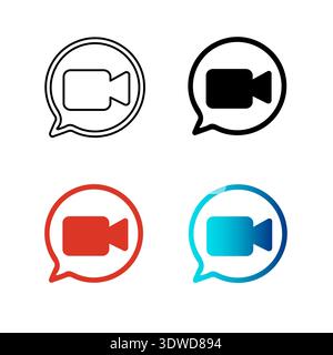 Abstrakter Video Chat Silhouette Illustration, kann für Geschäftsdesigns, Präsentationsdesigns oder andere geeignete Designs verwendet werden. Stock Vektor