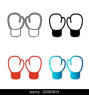 Abstrakte Boxhandschuhe Silhouette Illustration, kann für Geschäftsdesigns, Präsentationsdesigns oder andere geeignete Designs verwendet werden. Stock Vektor