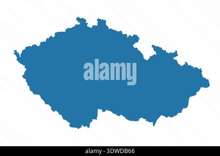 Vector Simple Map of Czech Republic Country, kann für Geschäftsdesigns, Präsentationsdesigns oder andere geeignete Designs verwendet werden. Stock Vektor