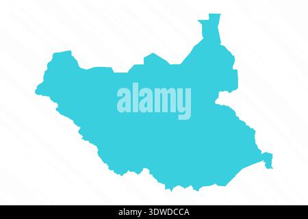 Südsudan, Vektorkarte, einfache Karte, Region, farbig, einfach, Vektor, Business, Reisen, Illustration, Symbol, Infografik, Hintergrund, Computergrafik, Stock Vektor