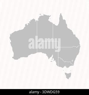 Detaillierte Karte von Australien mit Bundesstaaten und Städten, kann für Geschäftsdesigns, Präsentationsdesigns oder andere geeignete Designs verwendet werden. Stock Vektor