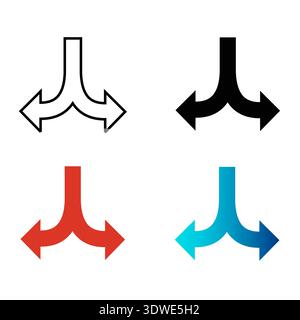 Abstrakte Pfeile nach unten Silhouette Illustration, kann für Business Designs, Präsentationen oder andere geeignete Designs verwendet werden. Stock Vektor