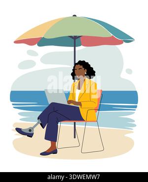 afroamerikanerin mit einer Beinprothese Stock Vektor