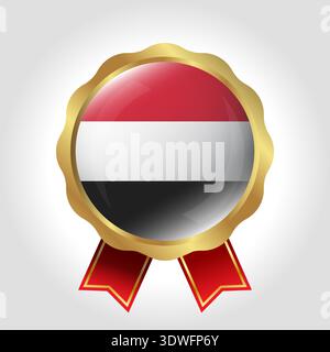 Kreatives Jemen Flag Label Vektor Design Stock Vektor