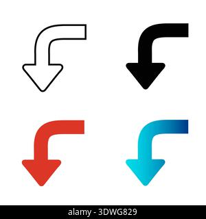 Abstrakte Illustration zum Drehen von Pfeilen, kann für Business-Designs, Präsentationsdesigns oder andere geeignete Designs verwendet werden. Stock Vektor