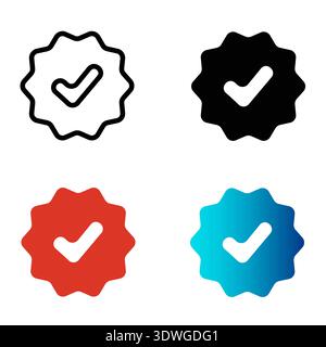 Abstrakte, verifizierte Symbol-Silhouette-Illustration, kann für Business-Designs, Präsentationsdesigns oder andere geeignete Designs verwendet werden. Stock Vektor